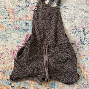 Wallflower Leopard Print Brown Overall Romper